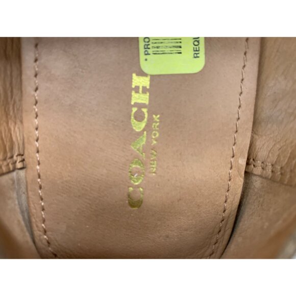 Metallic Gold Leather 9.5 Coach Driving Loafers Rubber Sole 9.5 Ballet Flats - Picture 11 of 12